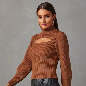 Cutout turtleneck sweater